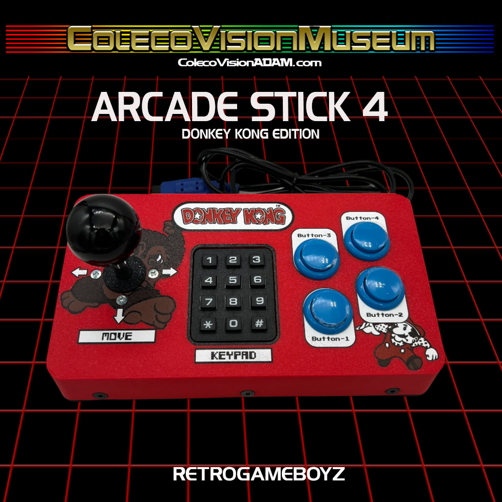 RetroGameBoyz Colecovision Arcade Stick 4 Button Genuine Sanwa Stick DK